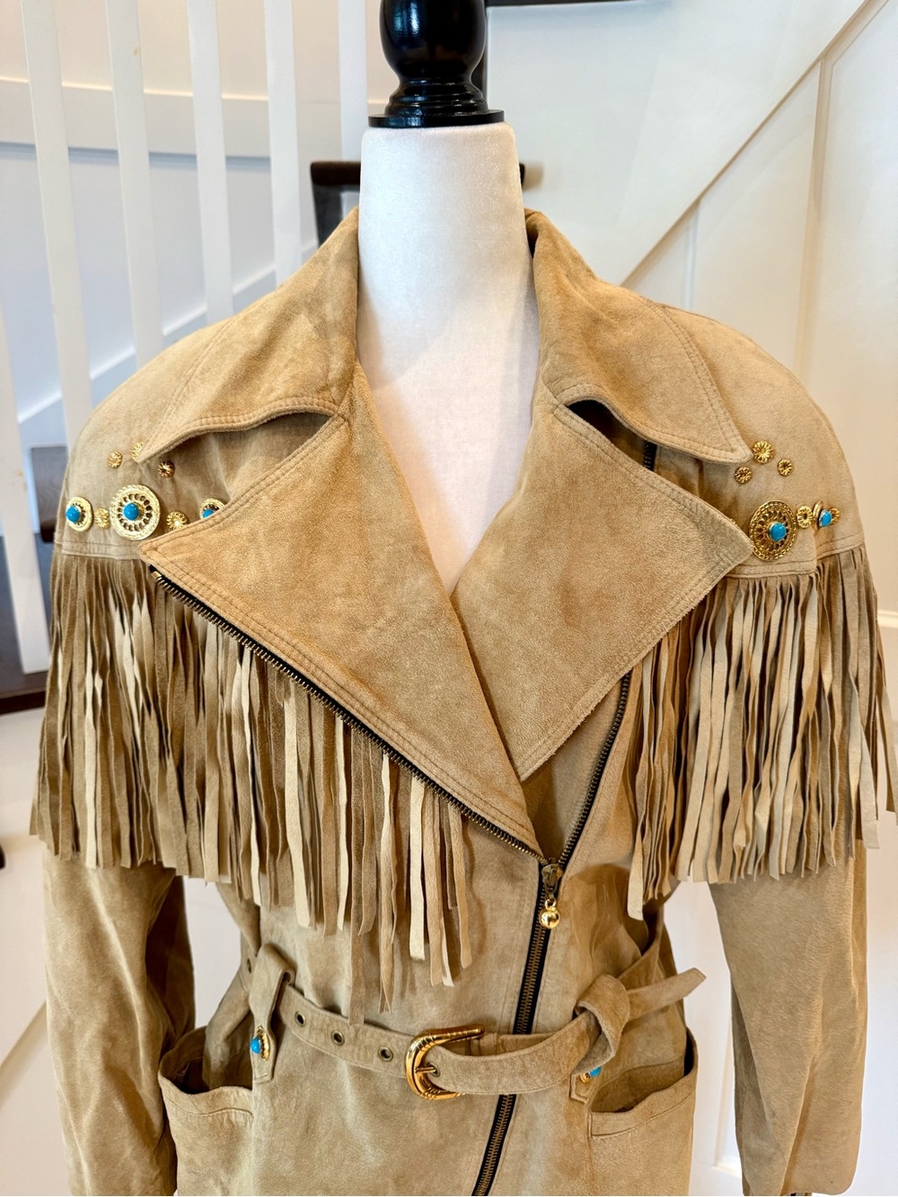 Lillie Rubin Suede Fringe Western Jacket: Western Cowgirl Coat